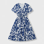 Rivaclo | Femme Robe à Motif Col V – Style Midi