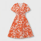 Rivaclo | Femme Robe à Motif Col V – Style Midi