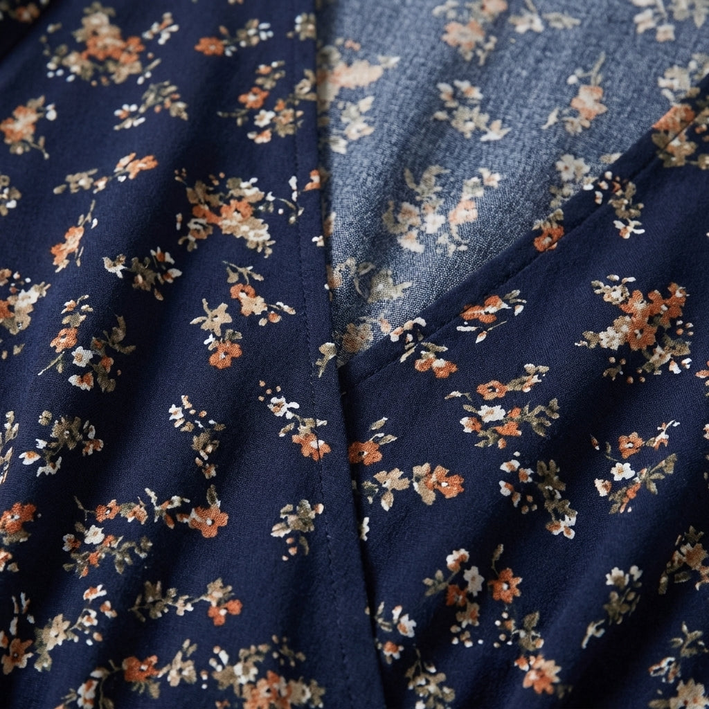 Rivaclo | Femme Robe Florale Taille Nouée – Style Midi à Col V