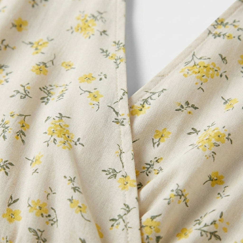 Rivaclo | Femme Robe Florale Taille Nouée – Style Midi à Col V
