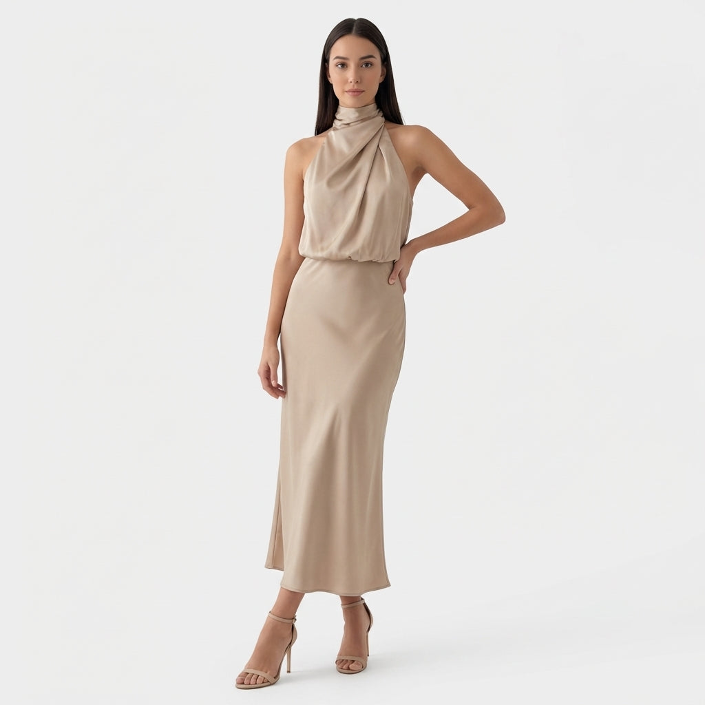 Rivaclo | Femme Robe Sans Manches Col Haut – Silhouette Maxi