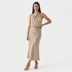 Rivaclo | Femme Robe Sans Manches Col Haut – Silhouette Maxi