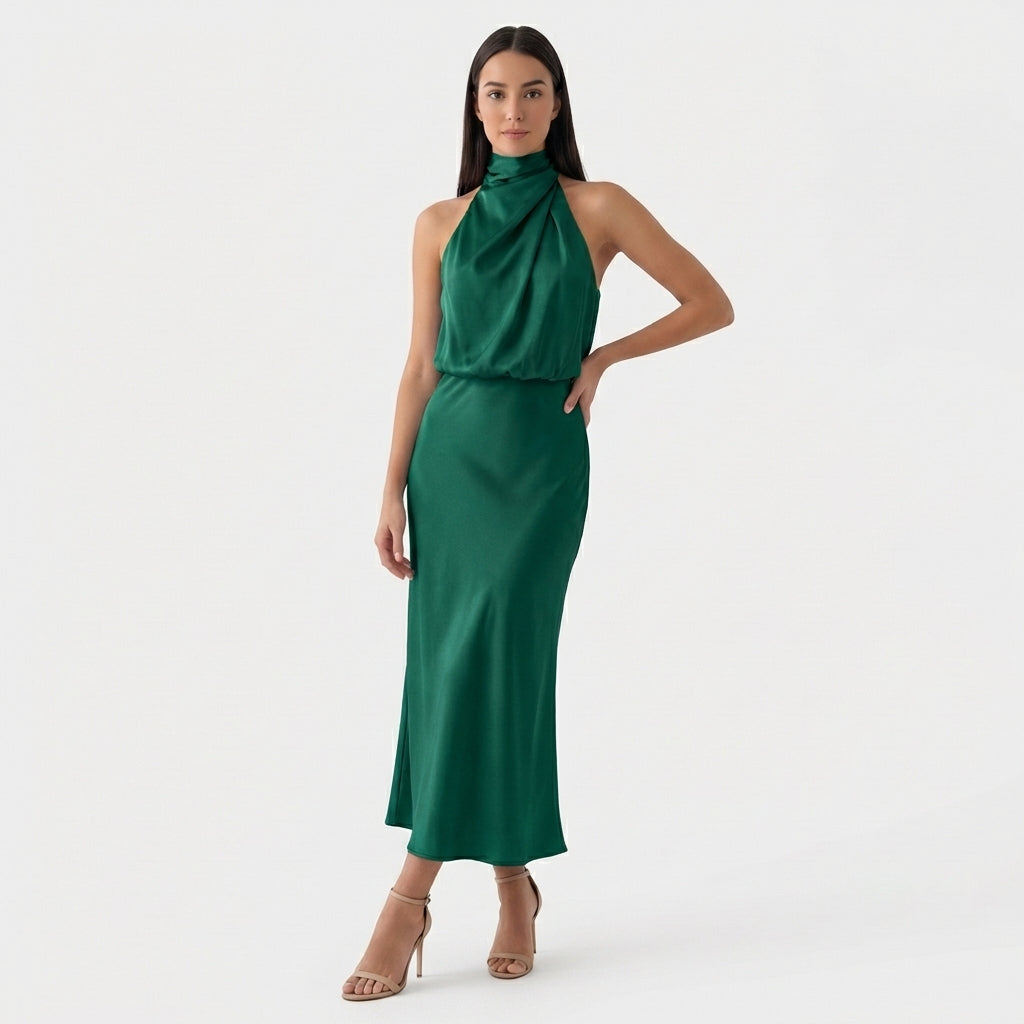 Rivaclo | Femme Robe Sans Manches Col Haut – Silhouette Maxi