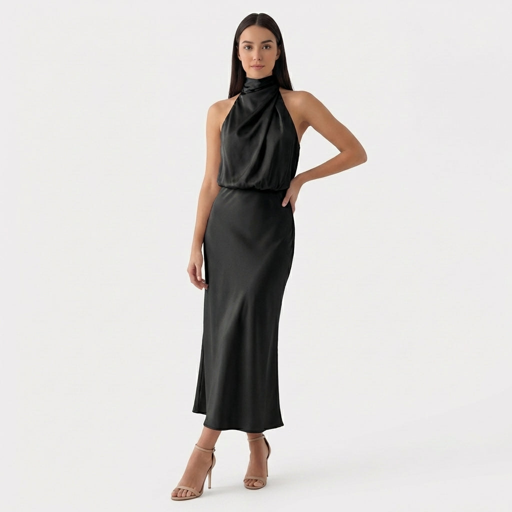 Rivaclo | Femme Robe Sans Manches Col Haut – Silhouette Maxi