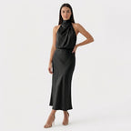 Rivaclo | Femme Robe Sans Manches Col Haut – Silhouette Maxi