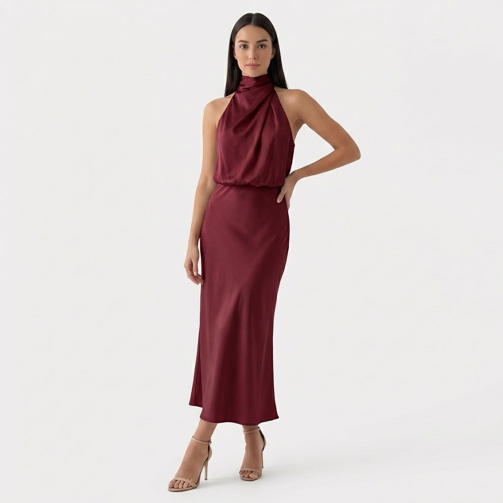 Rivaclo | Femme Robe Sans Manches Col Haut – Silhouette Maxi