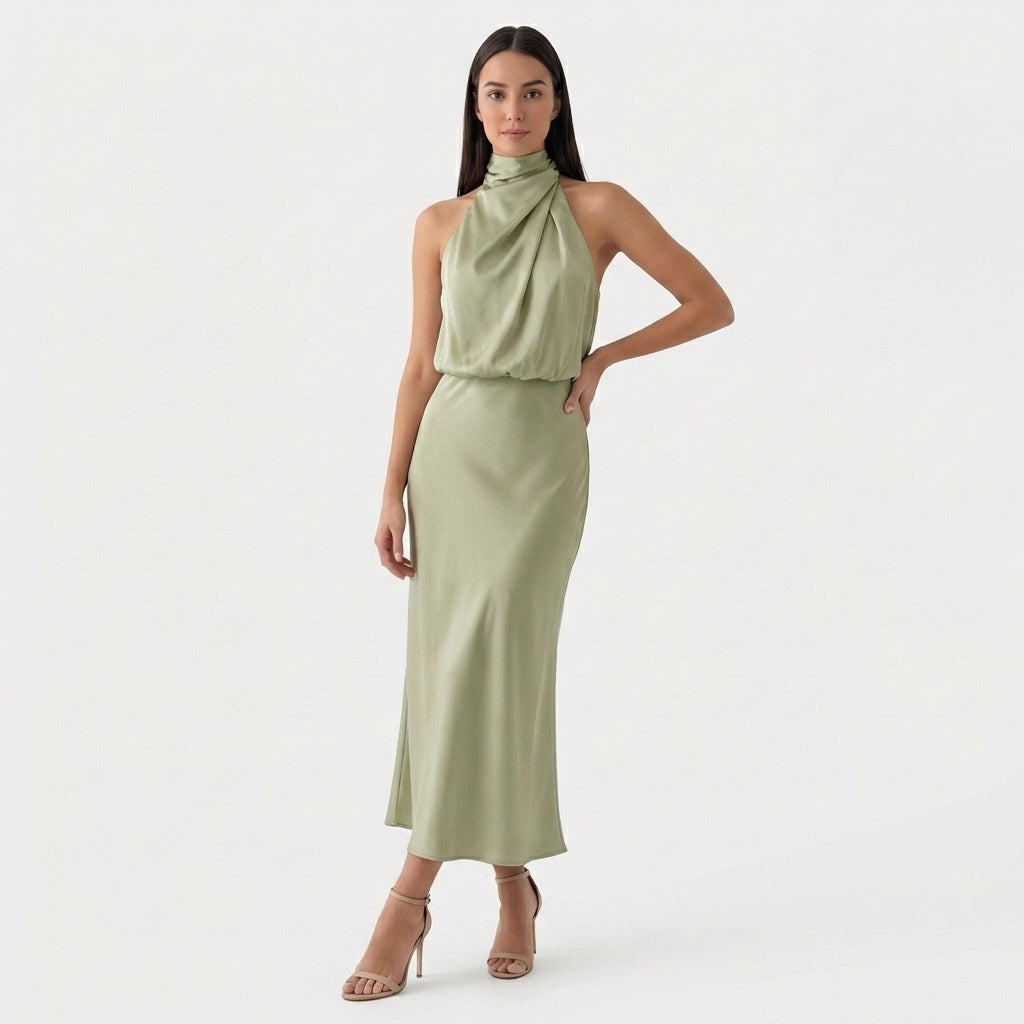 Rivaclo | Femme Robe Sans Manches Col Haut – Silhouette Maxi