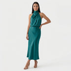 Rivaclo | Femme Robe Sans Manches Col Haut – Silhouette Maxi