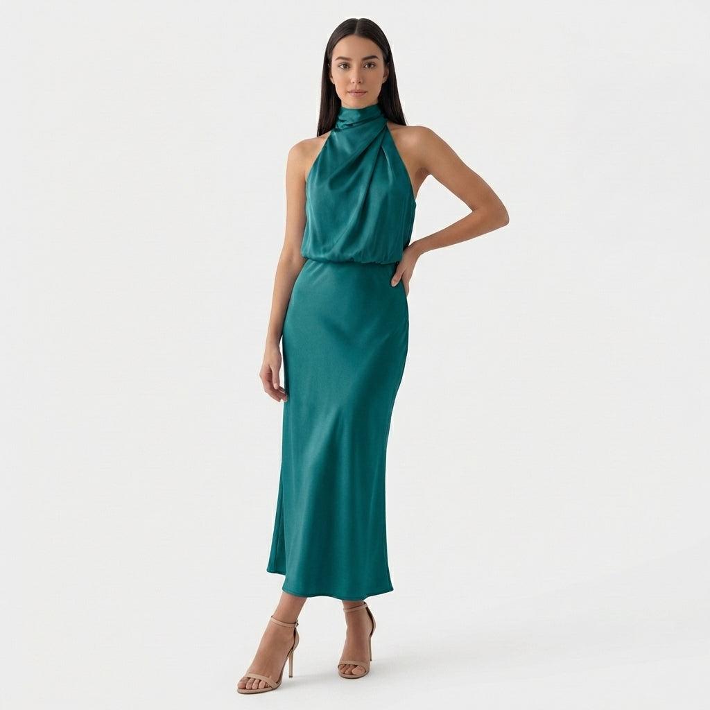 Rivaclo | Femme Robe Sans Manches Col Haut – Silhouette Maxi