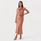 Rivaclo | Femme Robe Sans Manches Col Haut – Silhouette Maxi