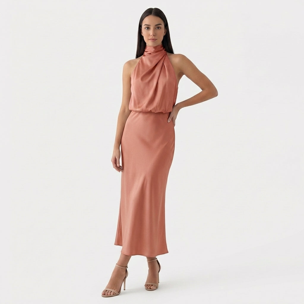 Rivaclo | Femme Robe Sans Manches Col Haut – Silhouette Maxi