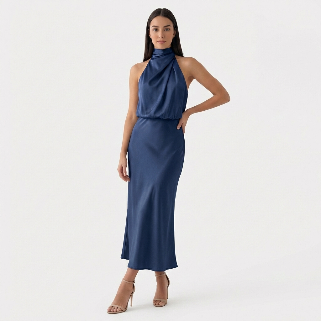 Rivaclo | Femme Robe Sans Manches Col Haut – Silhouette Maxi