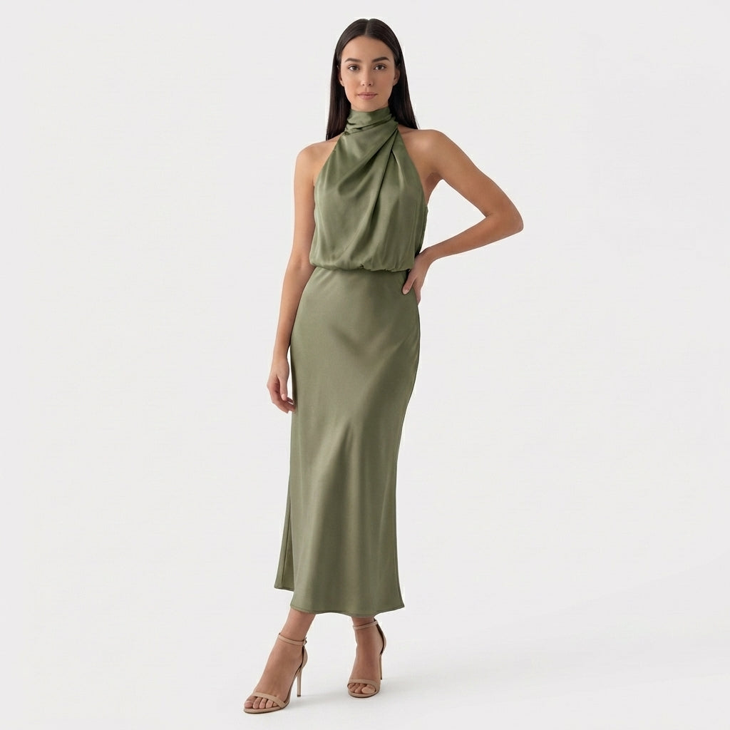 Rivaclo | Femme Robe Sans Manches Col Haut – Silhouette Maxi