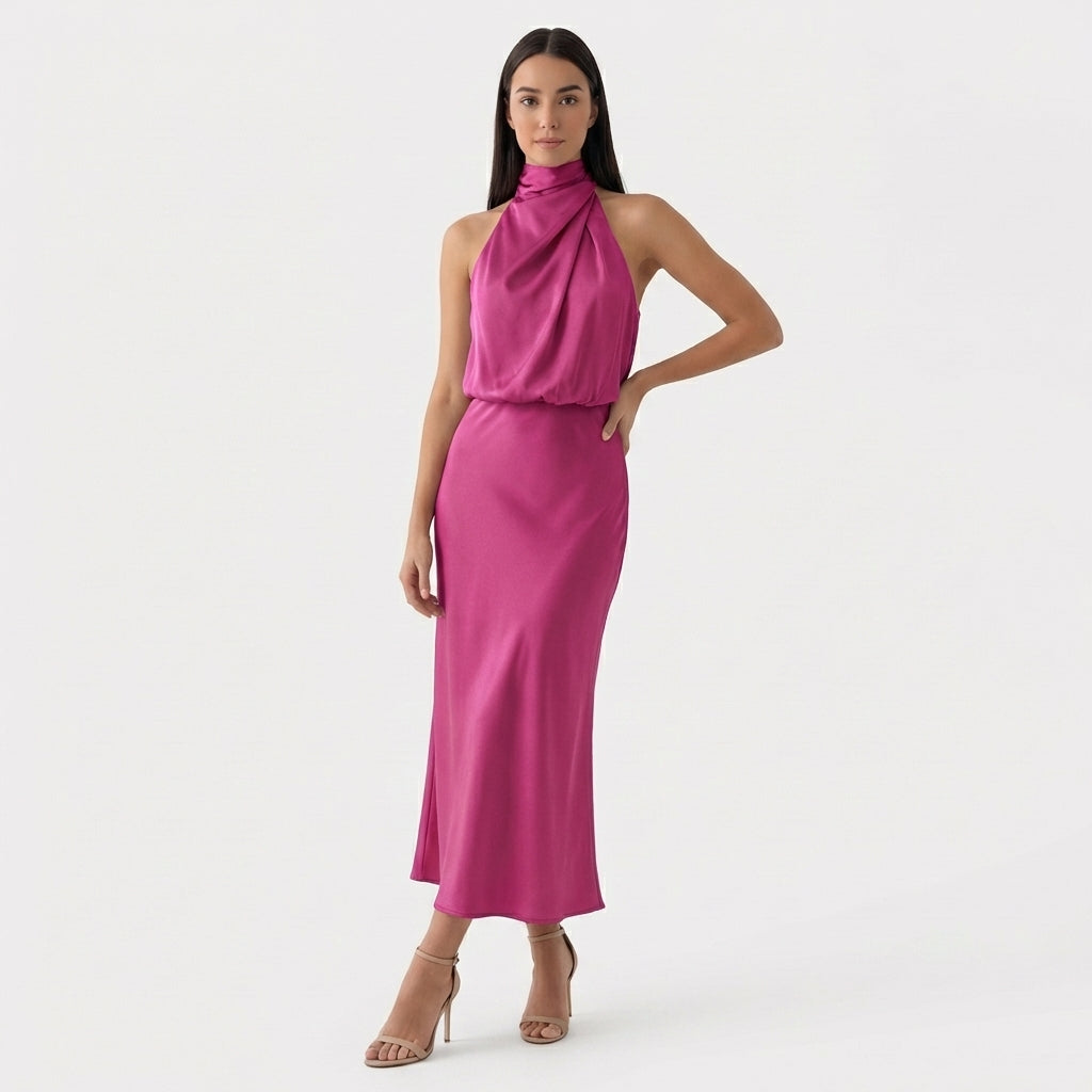 Rivaclo | Femme Robe Sans Manches Col Haut – Silhouette Maxi