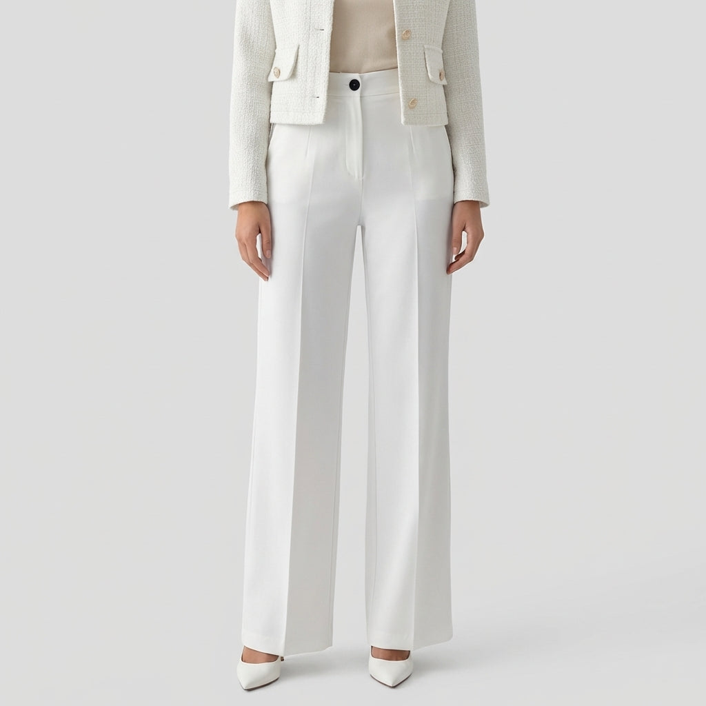 Rivaclo | Women's High-Waisted Straight Leg Pants – Clean Fitted Cut