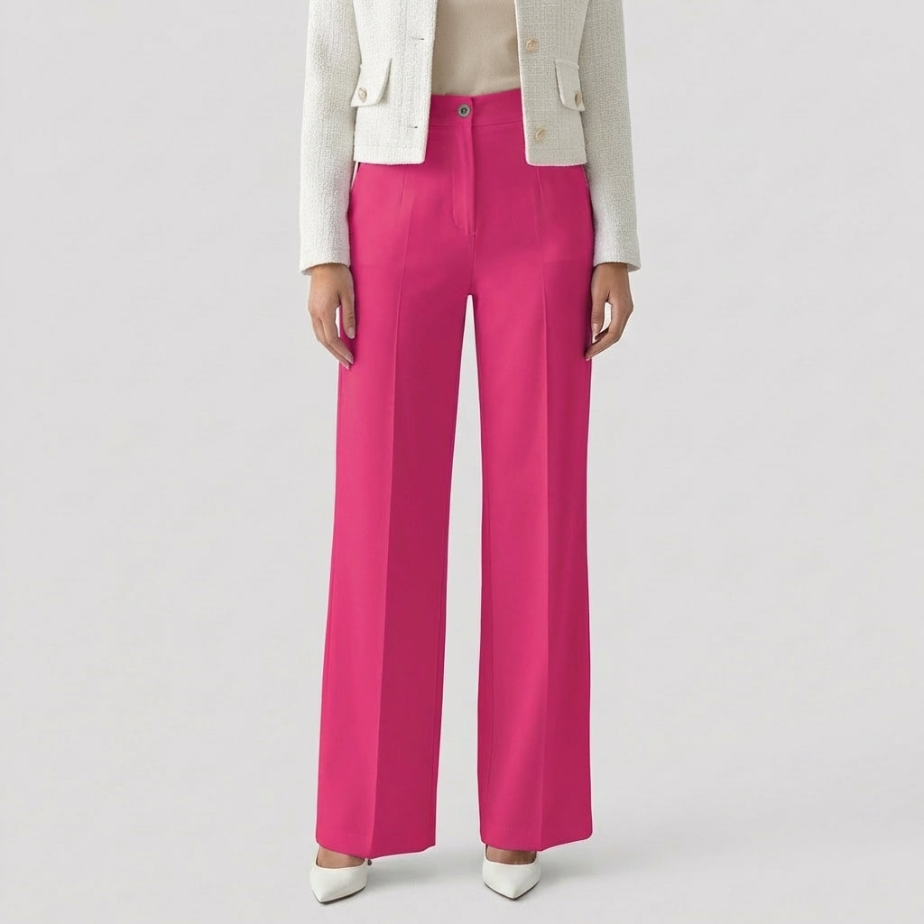 Rivaclo | Women's High-Waisted Straight Leg Pants – Clean Fitted Cut