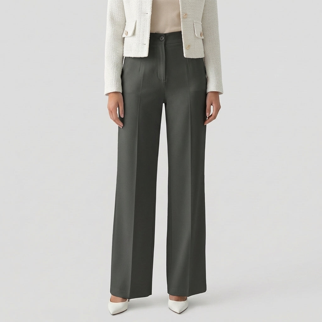 Rivaclo | Women's High-Waisted Straight Leg Pants – Clean Fitted Cut