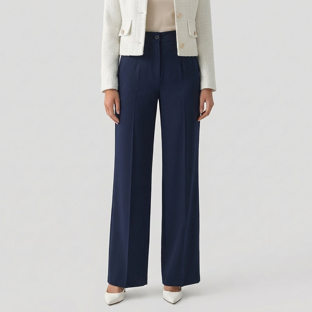 Rivaclo | Women's High-Waisted Straight Leg Pants – Clean Fitted Cut
