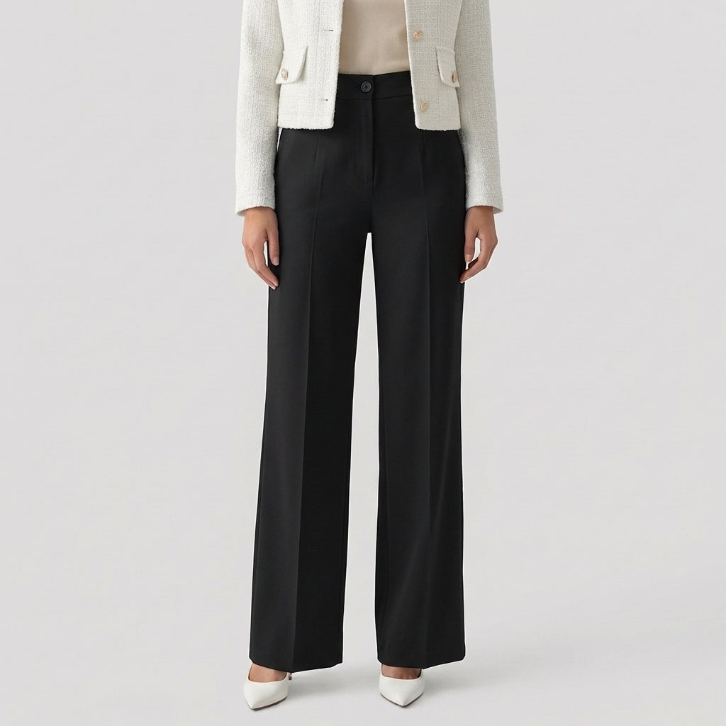 Rivaclo | Women's High-Waisted Straight Leg Pants – Clean Fitted Cut