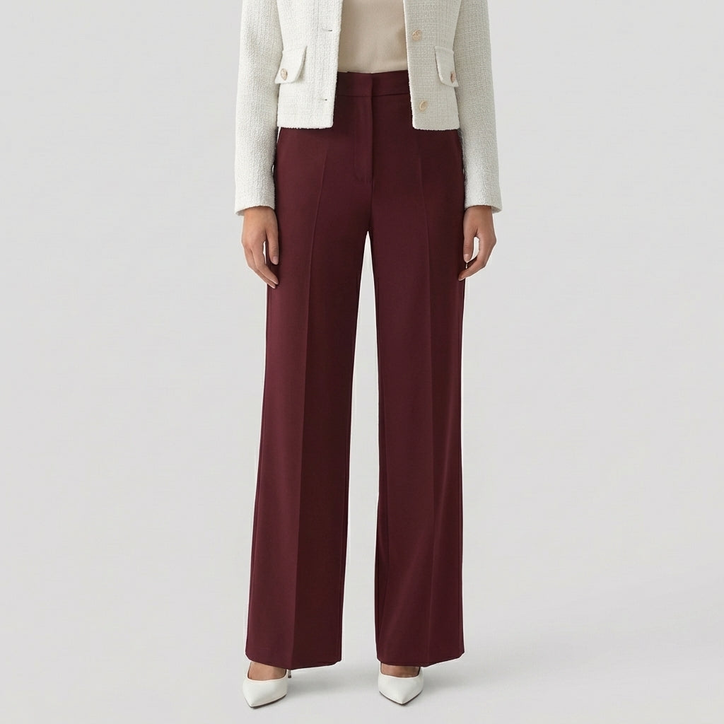 Rivaclo | Women's High-Waisted Straight Leg Pants – Clean Fitted Cut