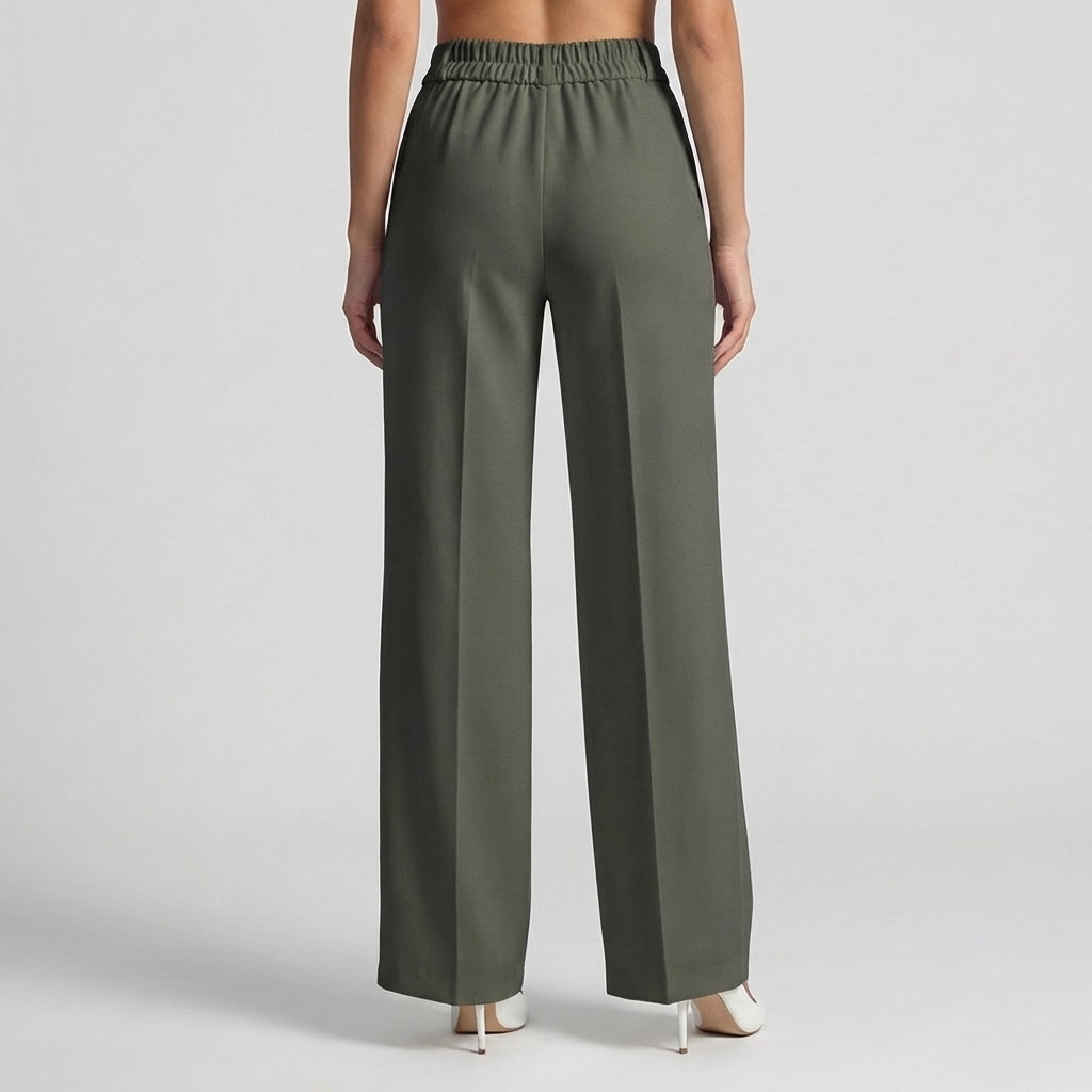 Rivaclo | Women's High-Waisted Straight Leg Pants – Clean Fitted Cut
