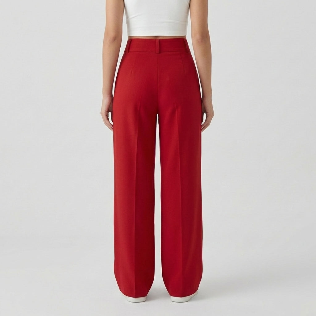 Rivaclo | Women's High-Waisted Wide Leg Pants – Loose Fit