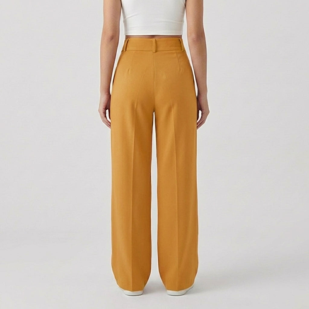 Rivaclo | Women's High-Waisted Wide Leg Pants – Loose Fit
