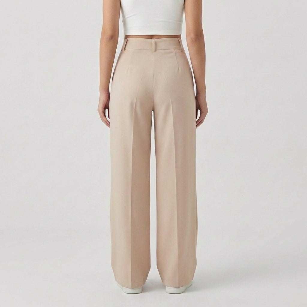Rivaclo | Women's High-Waisted Wide Leg Pants – Loose Fit