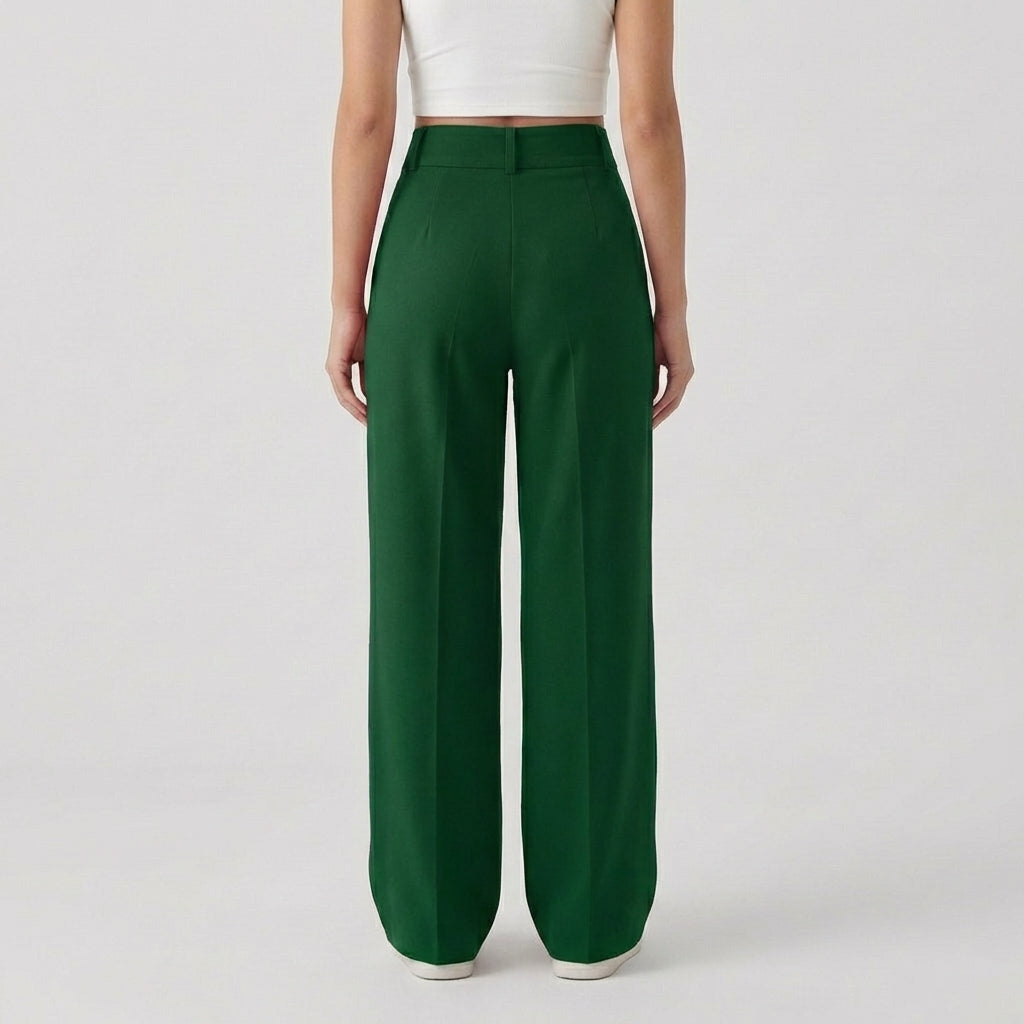 Rivaclo | Women's High-Waisted Wide Leg Pants – Loose Fit