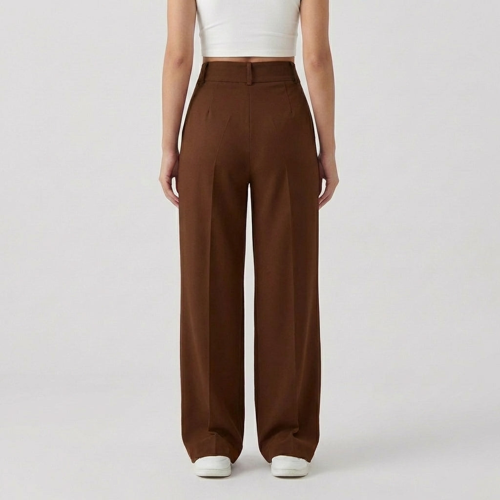 Rivaclo | Women's High-Waisted Wide Leg Pants – Loose Fit