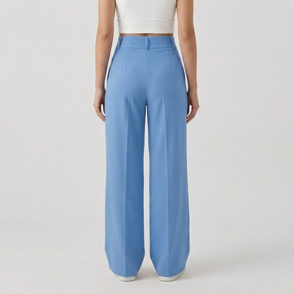 Rivaclo | Women's High-Waisted Wide Leg Pants – Loose Fit