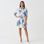Rivaclo | Femme Robe Chemise Imprimée – Style Mini à Col Classique