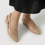 Rivaclo | Women's Pointed Toe Slingback Flats – Low Heel Design