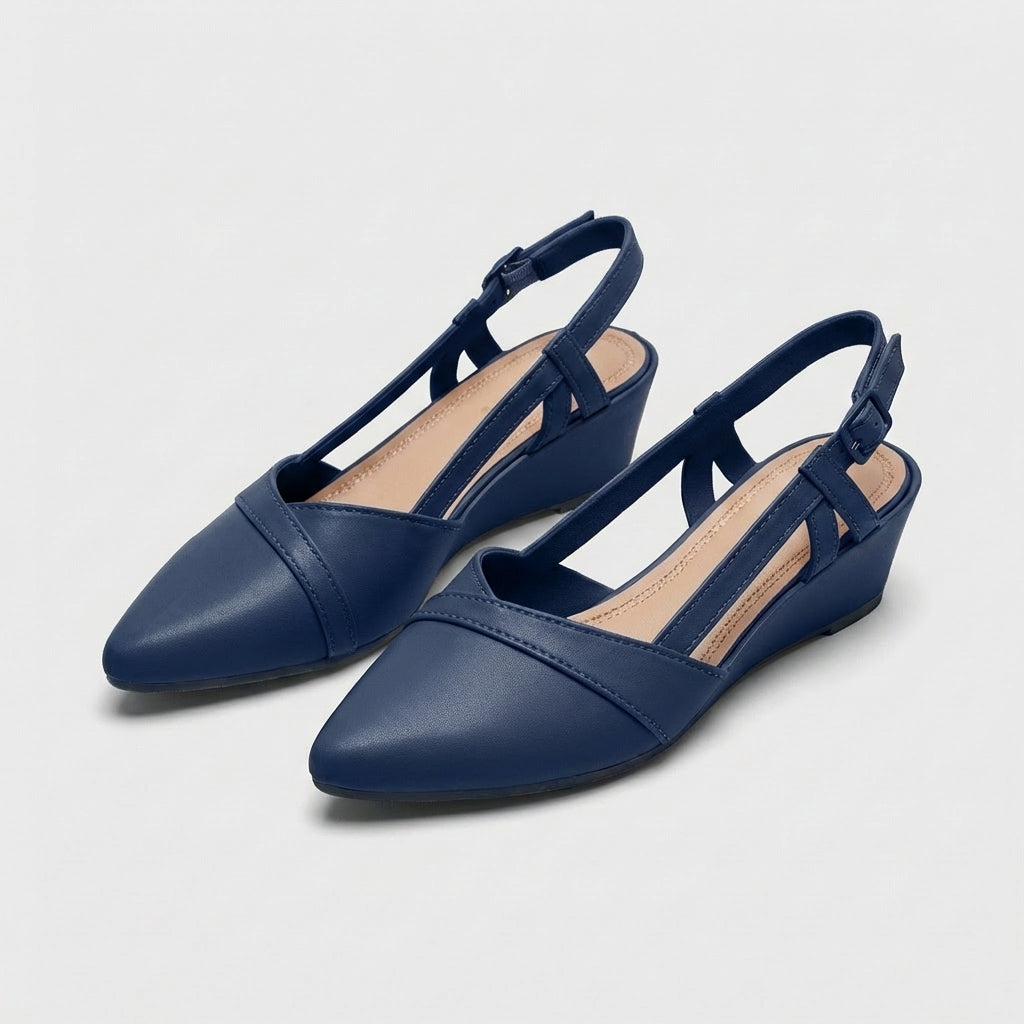 Rivaclo | Women's Pointed Toe Slingback Flats – Low Heel Design