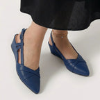 Rivaclo | Women's Pointed Toe Slingback Flats – Low Heel Design
