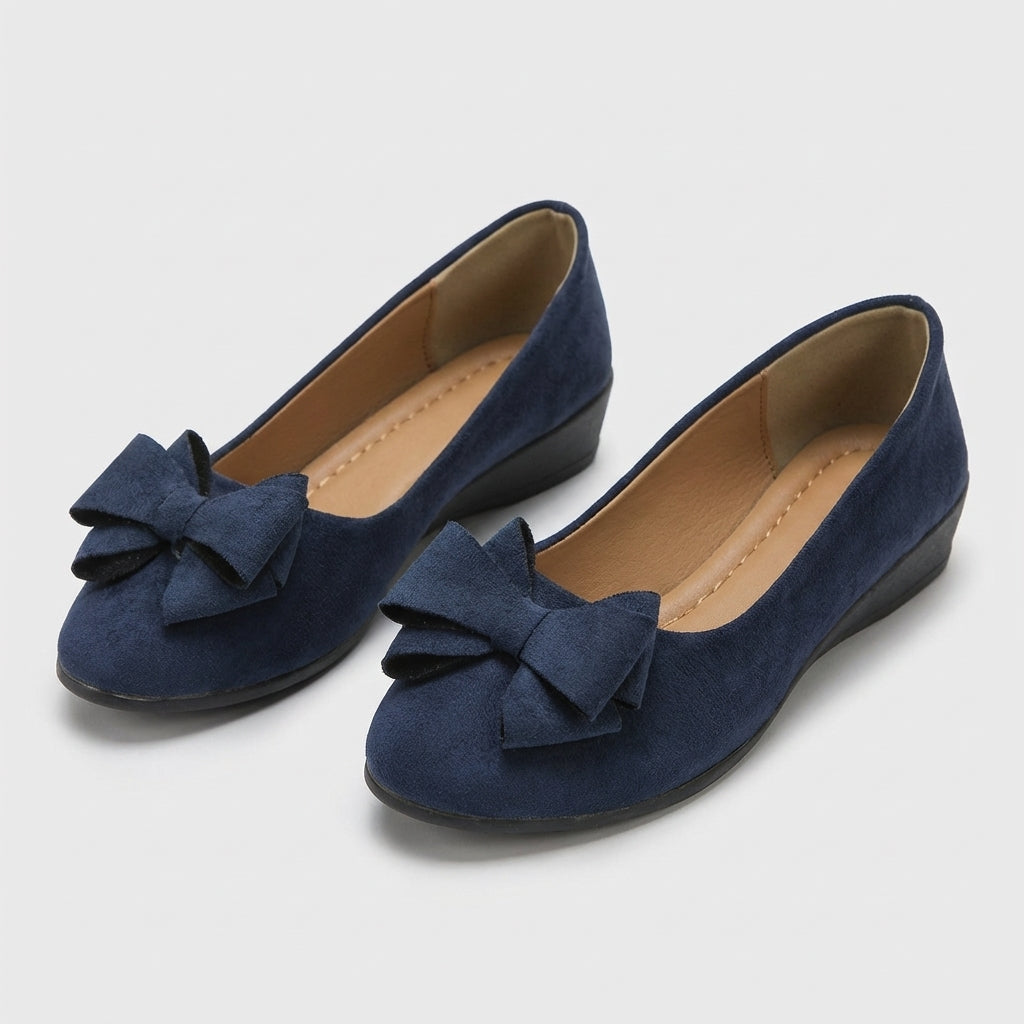 Rivaclo | Women's Round Toe Wedge Shoes – Design with Bow