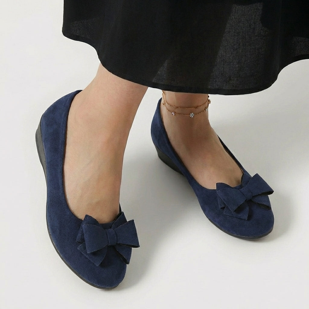 Rivaclo | Women's Round Toe Wedge Shoes – Design with Bow