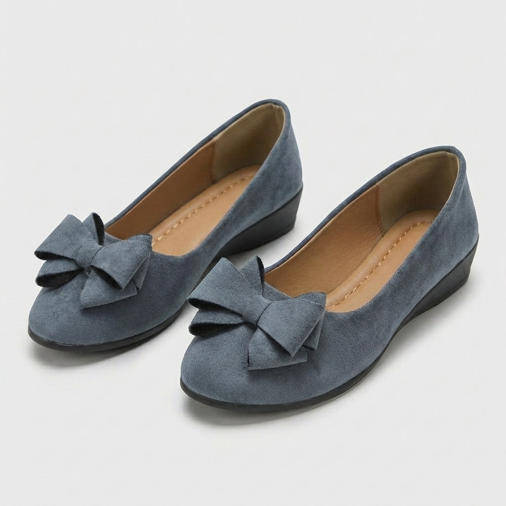 Rivaclo | Women's Round Toe Wedge Shoes – Design with Bow