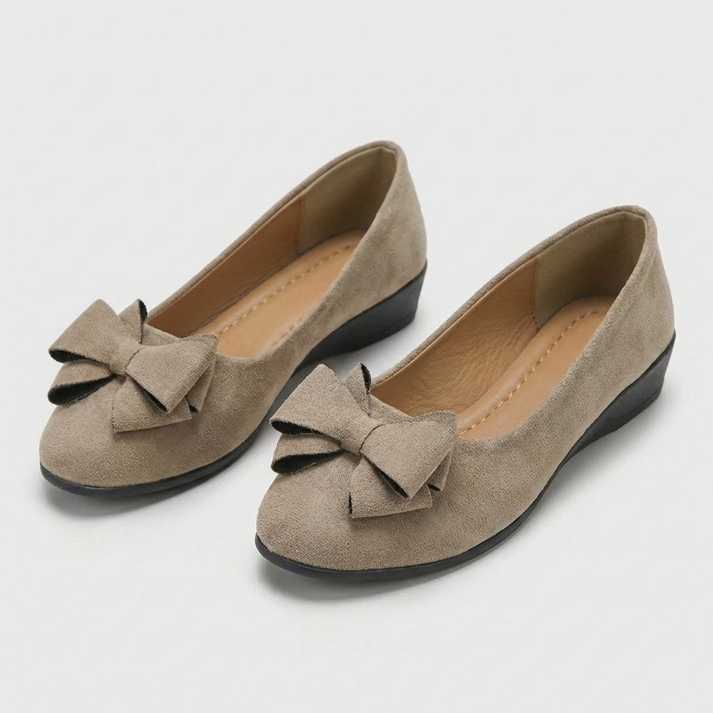 Rivaclo | Women's Round Toe Wedge Shoes – Design with Bow