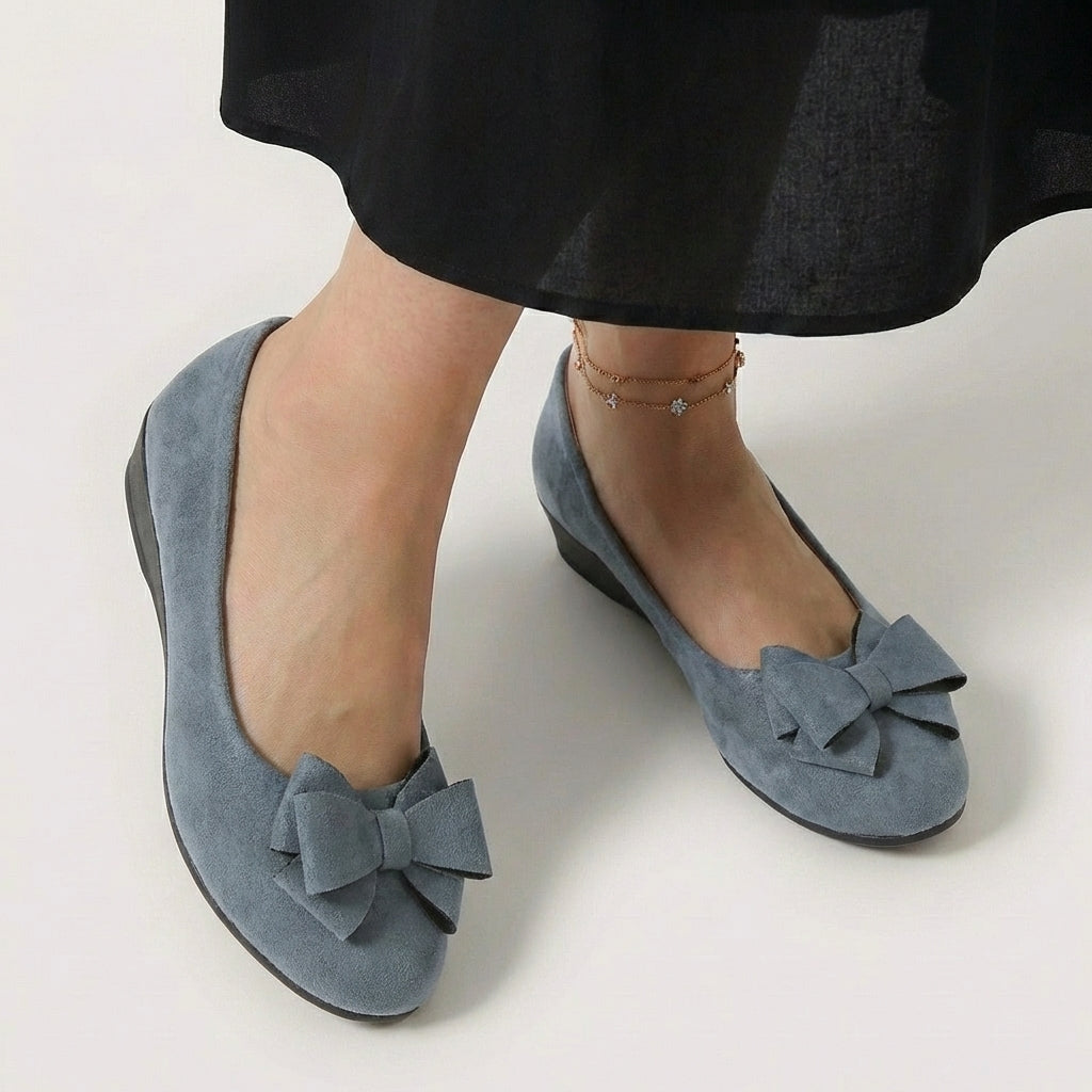 Rivaclo | Women's Round Toe Wedge Shoes – Design with Bow