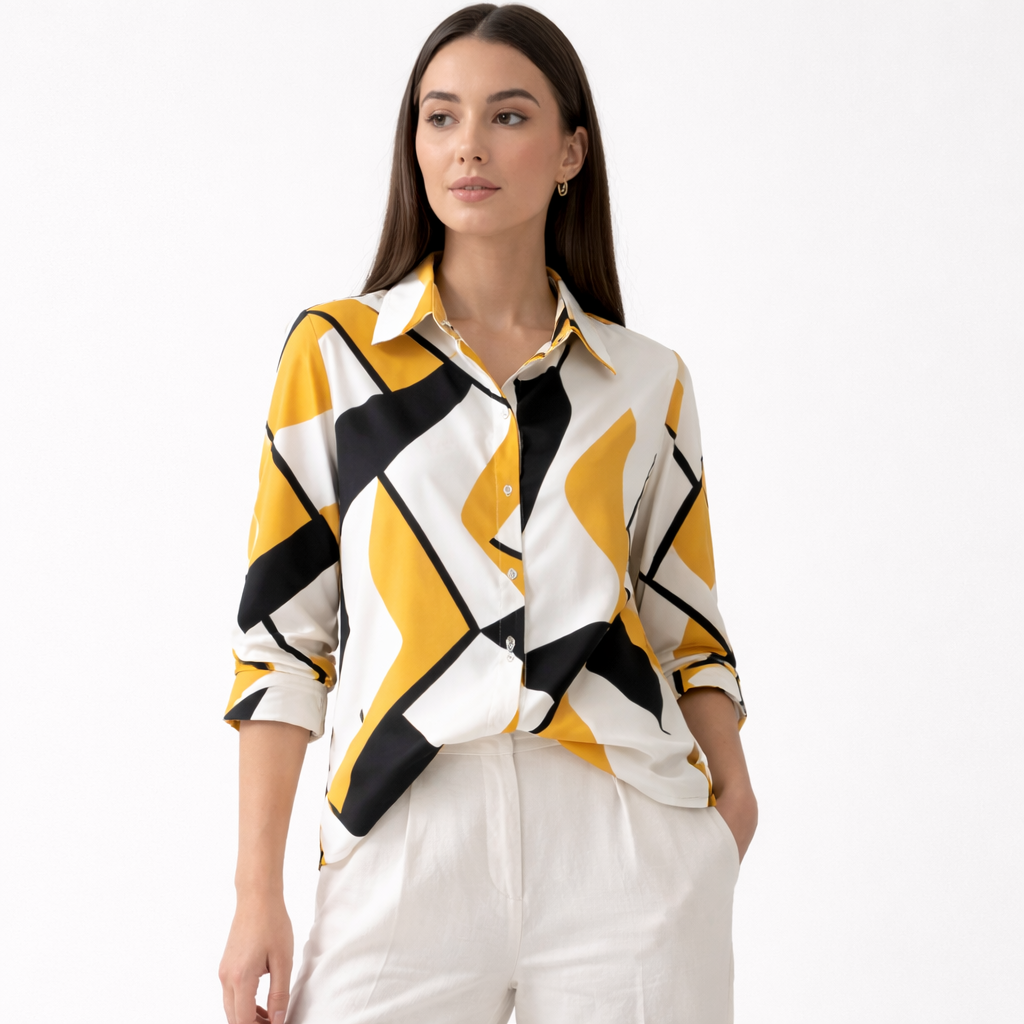 Rivaclo | Women's Long Sleeve Striped Shirt – Classic Collar
