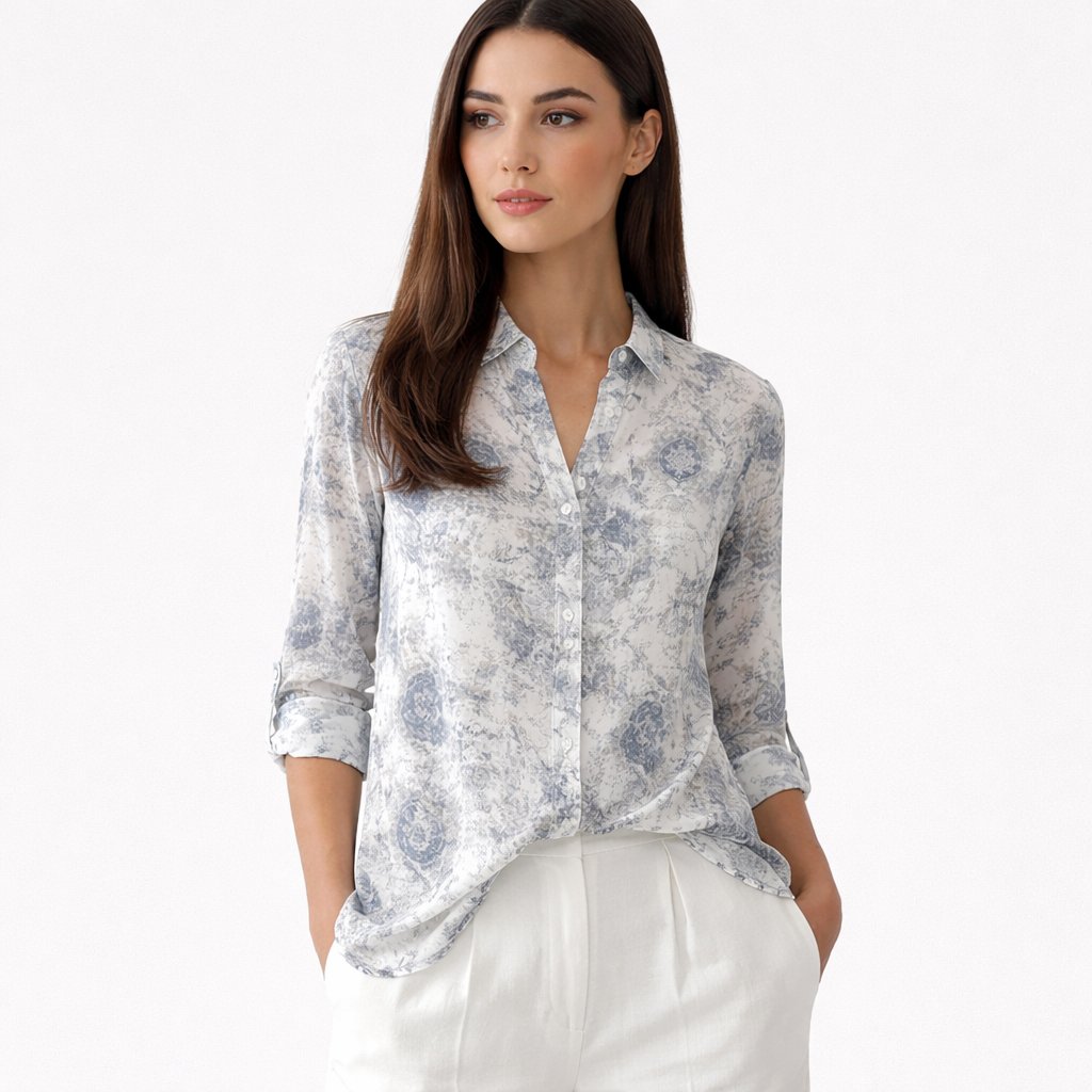 Rivaclo | Women's Long Sleeve Striped Shirt – Classic Collar