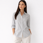 Rivaclo | Women's Long Sleeve Striped Shirt – Classic Collar