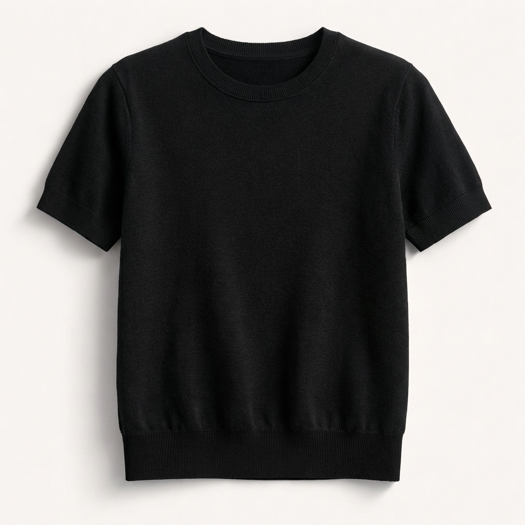 Rivaclo | Women's Fitted Short Sleeve Round Neck Top – Clean Design