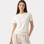 Rivaclo | Women's Fitted Short Sleeve Round Neck Top – Clean Design