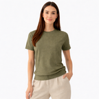 Rivaclo | Women's Fitted Short Sleeve Round Neck Top – Clean Design