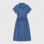 Rivaclo | Femme Robe Chemise Boutonnée Col Classique – Style Midi