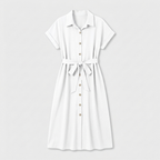 Rivaclo | Femme Robe Chemise Boutonnée Col Classique – Style Midi