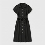 Rivaclo | Femme Robe Chemise Boutonnée Col Classique – Style Midi