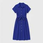 Rivaclo | Femme Robe Chemise Boutonnée Col Classique – Style Midi